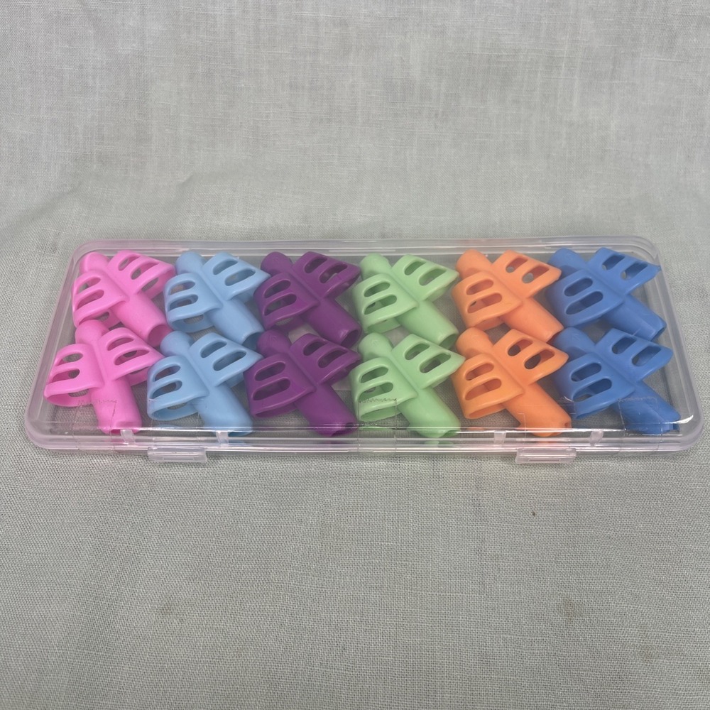 Pencil Grips 12pc Set Kid Writing Aid Ergonomic Hand Grip Multi Color Homeschool